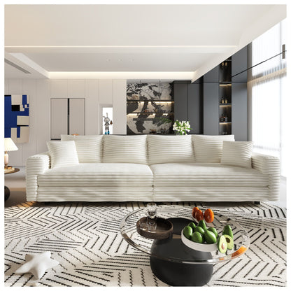 Deep Seat Sofa Bed With Ottoman and Soft Pillows