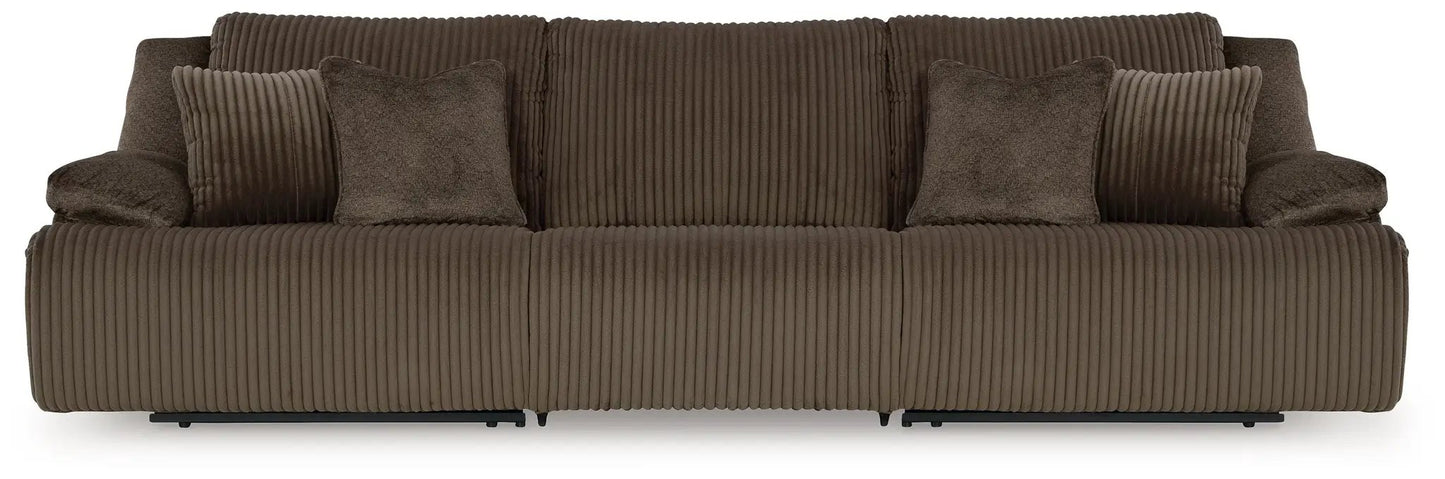 Top Tier Corduroy Reclining Sectional with Chaise