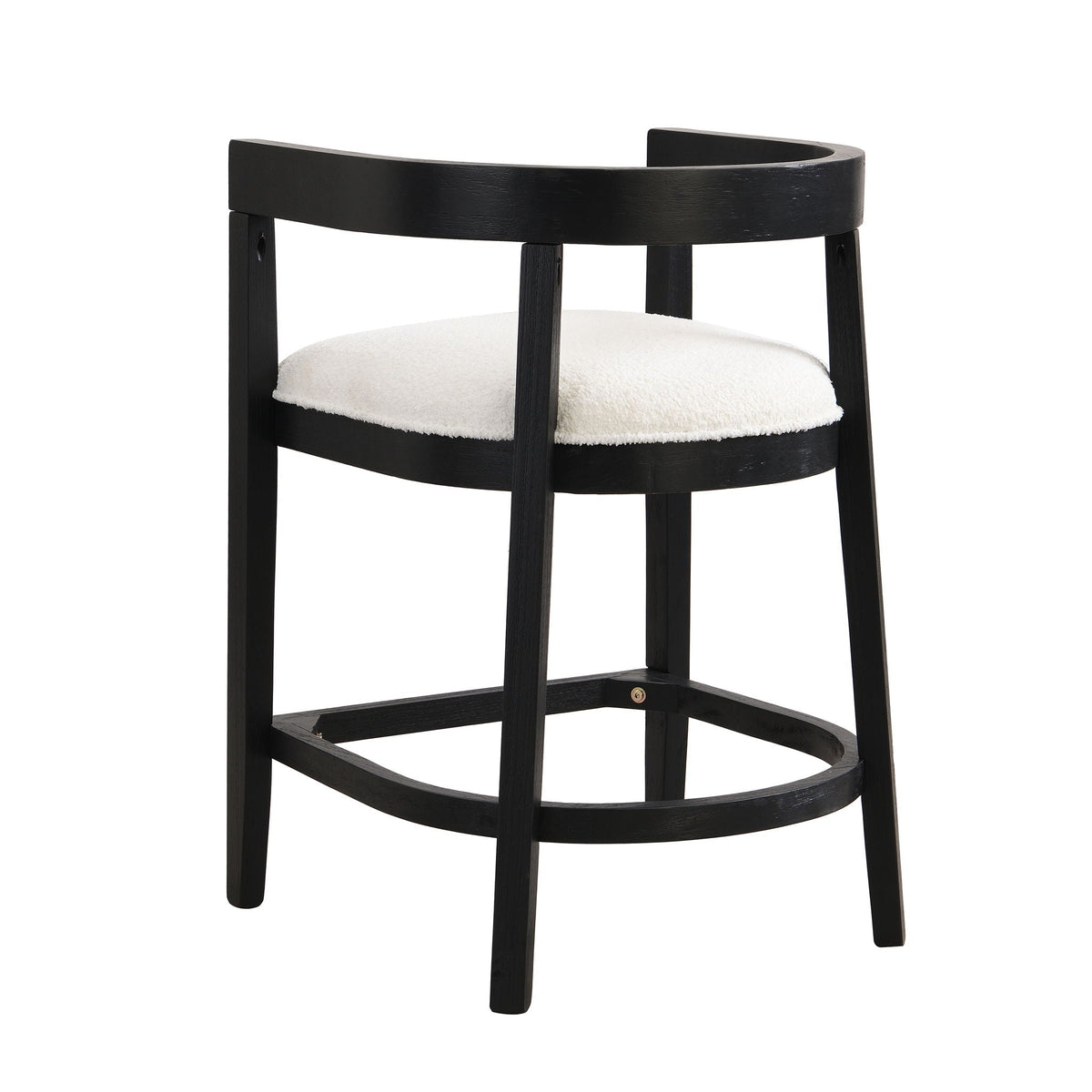 Modern rubberwood counter stool with white upholstered seat by HouseOfZazla on Tampa Home & Garden Store