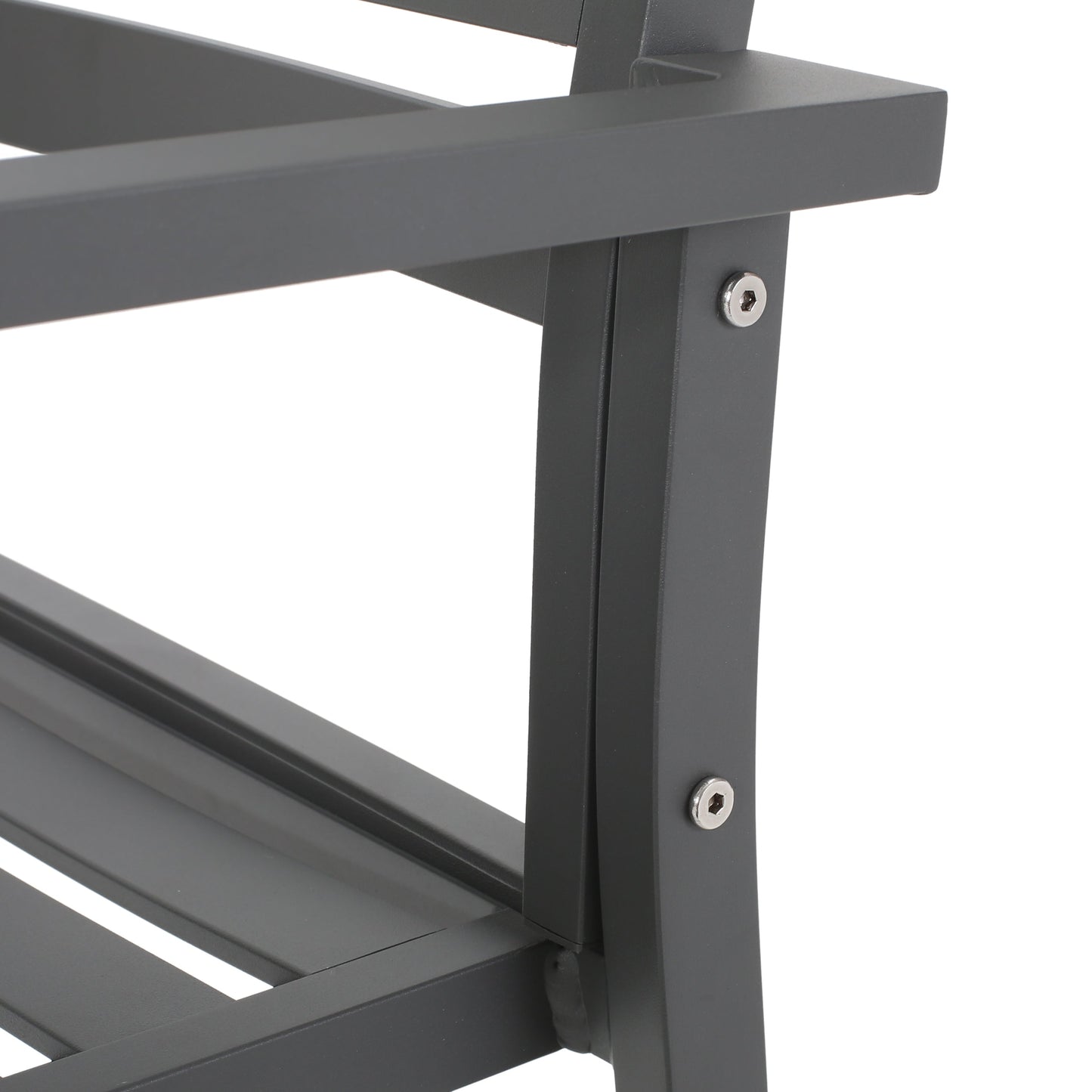 Outdoor Modern Aluminum Dining Chair set of 2 in gun metal gray with aluminum frame on Tampa Home & Garden Store