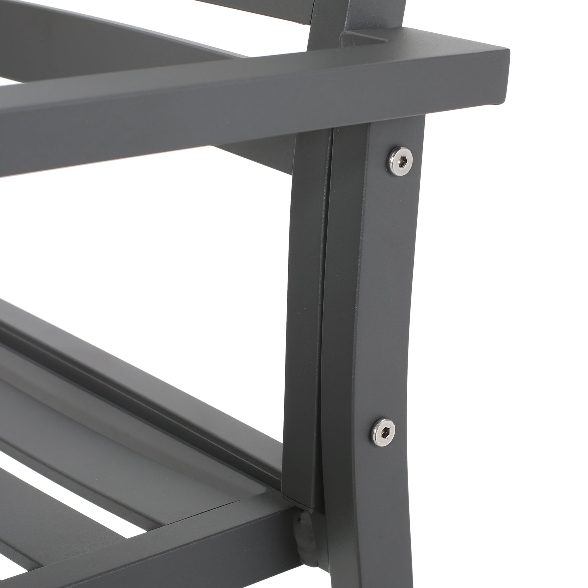 Outdoor Modern Aluminum Dining Chair set of 2 in gun metal gray with aluminum frame on Tampa Home & Garden Store