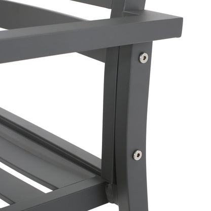 Outdoor Modern Aluminum Dining Chair set of 2 in gun metal gray with aluminum frame on Tampa Home & Garden Store