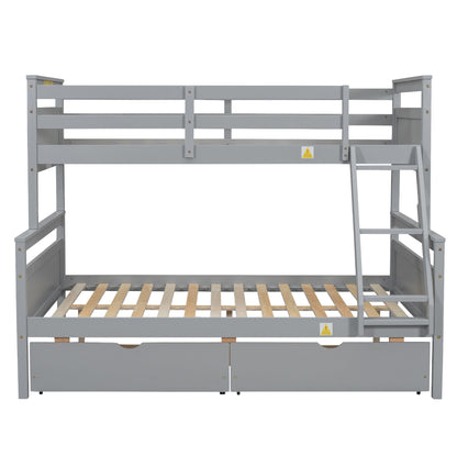 HouseOfZazla bunk bed with ladder and safety guardrails, gray finish, top bunk shown on Tampa Home & Garden Store
