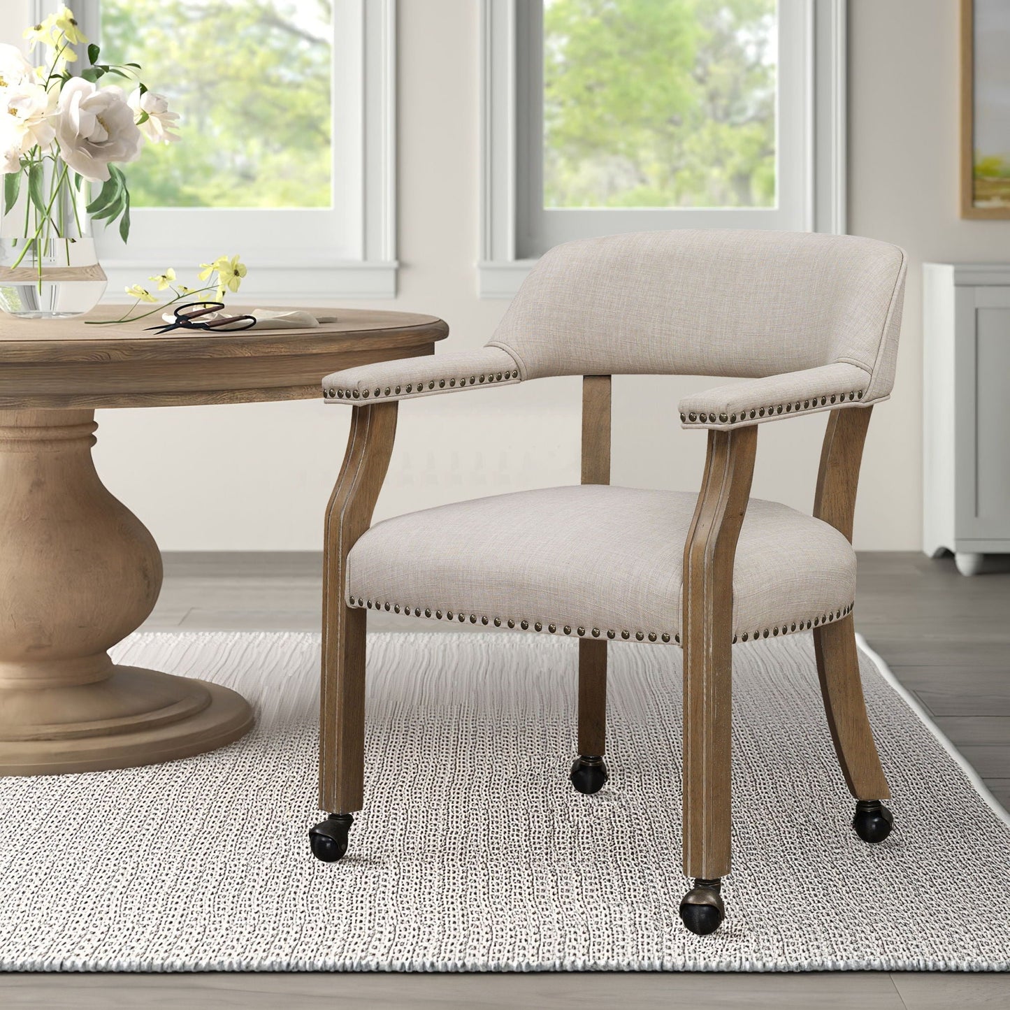 Monroe Beige Dining Chair and Thick Foam Seat