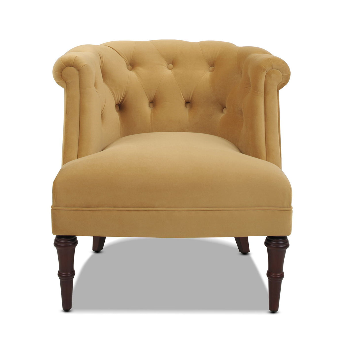 Tufted Accent Chair with Barrel Back - Yellow velvet by HouseOfZazla, accent chair on Tampa Home & Garden Store