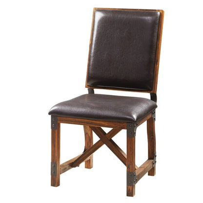 Chocolate faux leather dining side chair with a solid wood frame for kids on Tampa Home & Garden Store