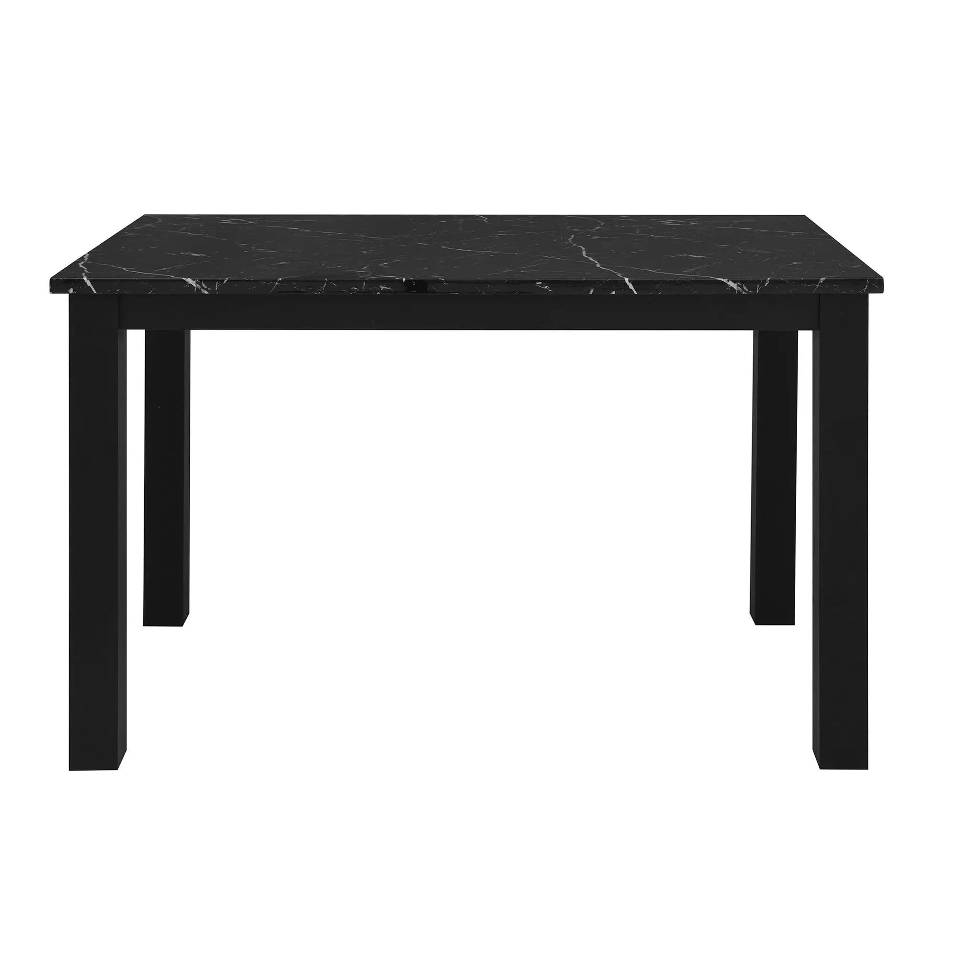 5-piece Sarang dining set with black marble tabletop and black legs by Unique Piece Furniture on Tampa Home & Garden Store