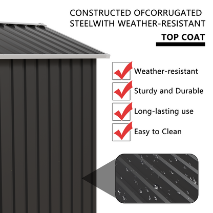 Sturdy Metal and Outdoor Shed with a Hinge Door