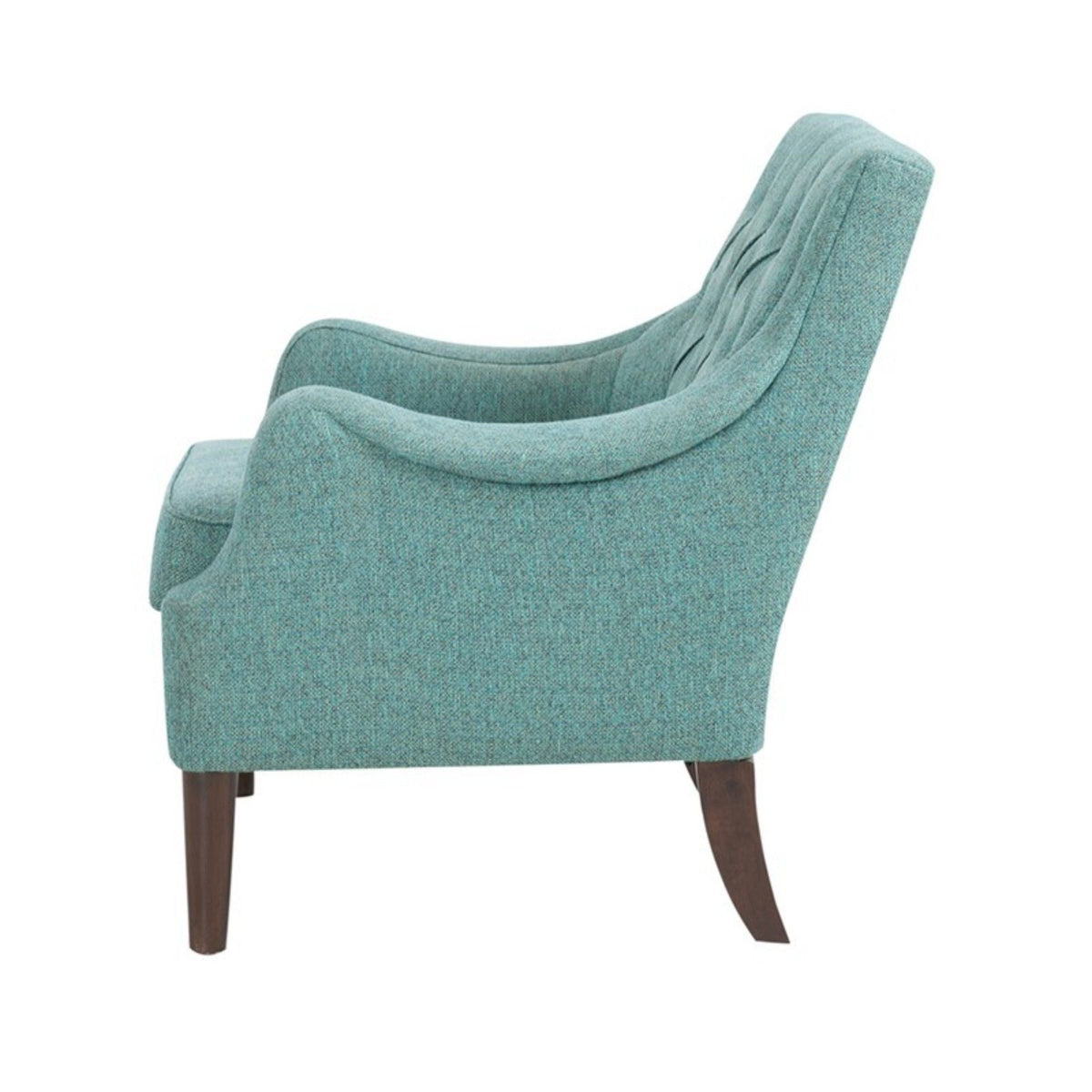 Button tufted teal accent chair with solid wood legs by HouseOfZazla on Tampa Home & Garden Store