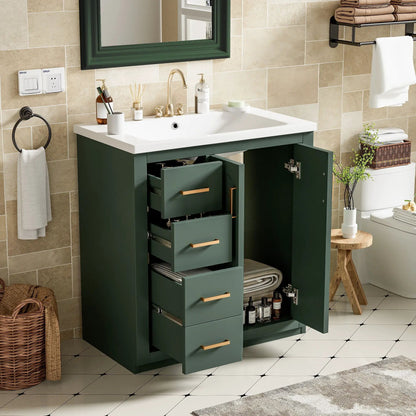 Ceramic sink vanity with 3 drawers and soft close doors by Unique Piece Furniture on Tampa Home & Garden Store
