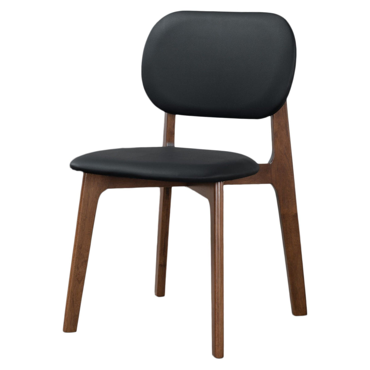 Kelsey Stylish Dining Chair set of 2 with black upholstery and solid wood legs on Tampa Home & Garden Store