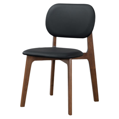 Kelsey Stylish Dining Chair set of 2 with black upholstery and solid wood legs on Tampa Home & Garden Store