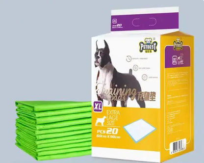 Dog training pads XL PetBest thickened absorbent urine pads with green stacked pads on Tampa Home & Garden Store