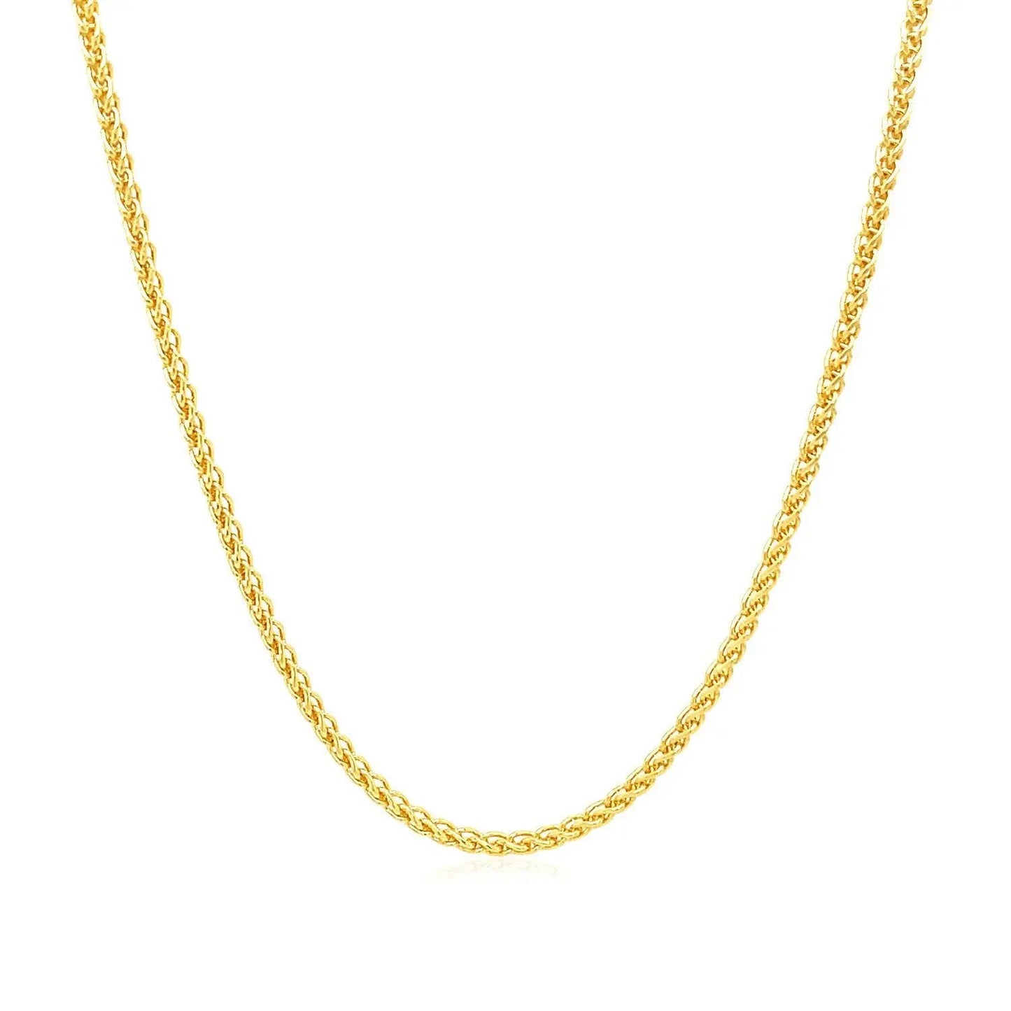 14k yellow gold round wheat chain necklace 1.5mm on Tampa Home & Garden Store