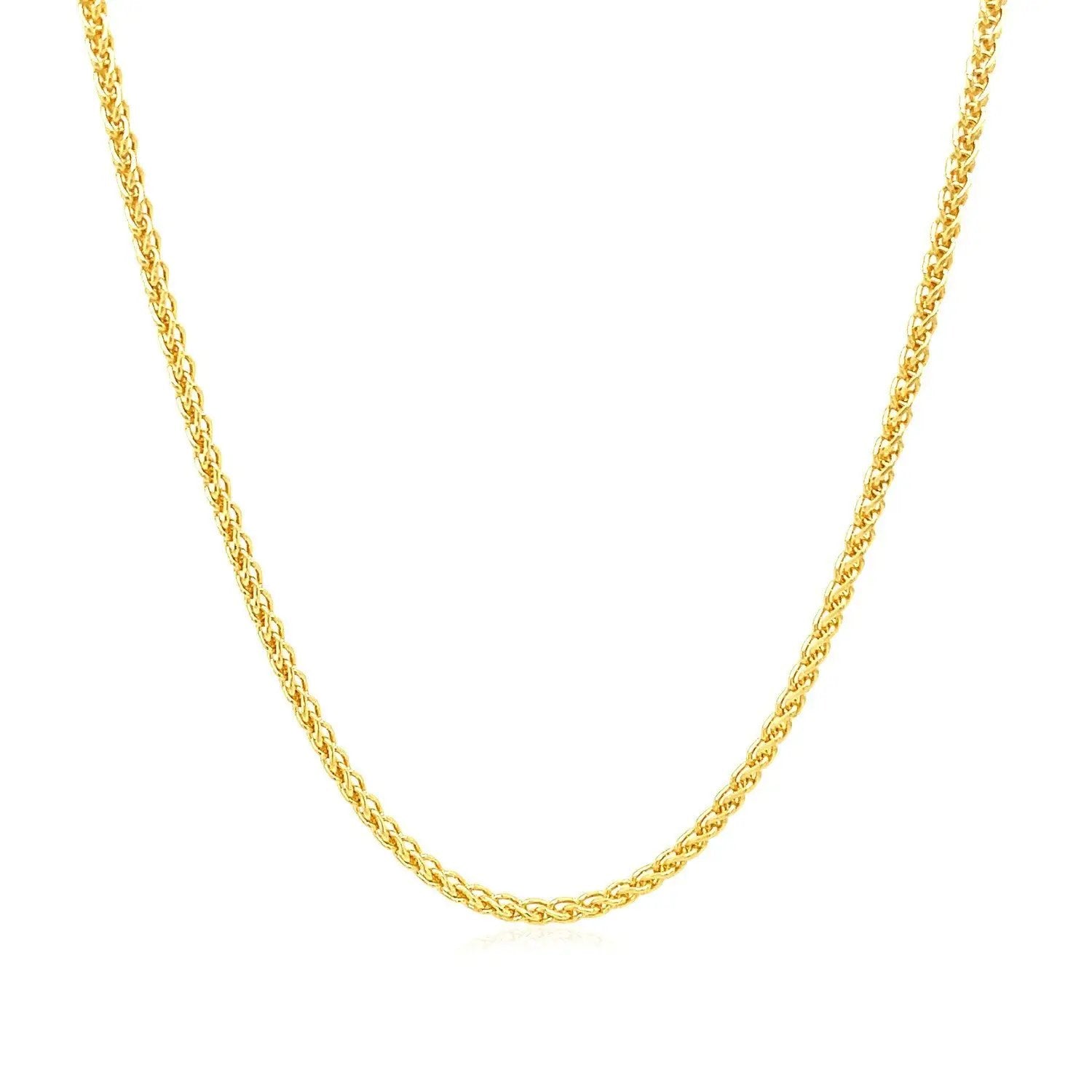 14k yellow gold round wheat chain necklace 1.5mm on Tampa Home & Garden Store