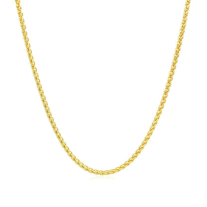 14k yellow gold round wheat chain necklace 1.5mm on Tampa Home & Garden Store