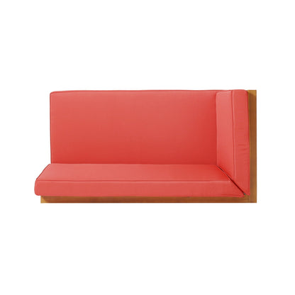 Brava X Back Corner Bench with Coffee Table Red, 2-piece outdoor set by HouseOfZazla on Tampa Home & Garden Store