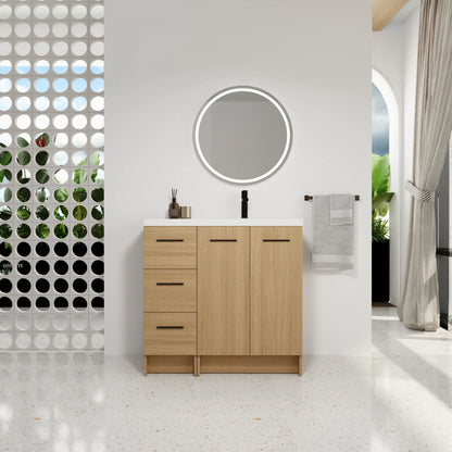 Wall Mounted Floating Vanity Sink and Drawers