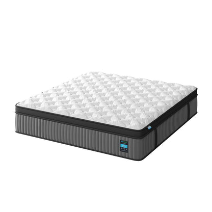 14-Inch King Hybrid Mattress by HouseOfZazla with memory foam, white quilted top on Tampa Home & Garden Store
