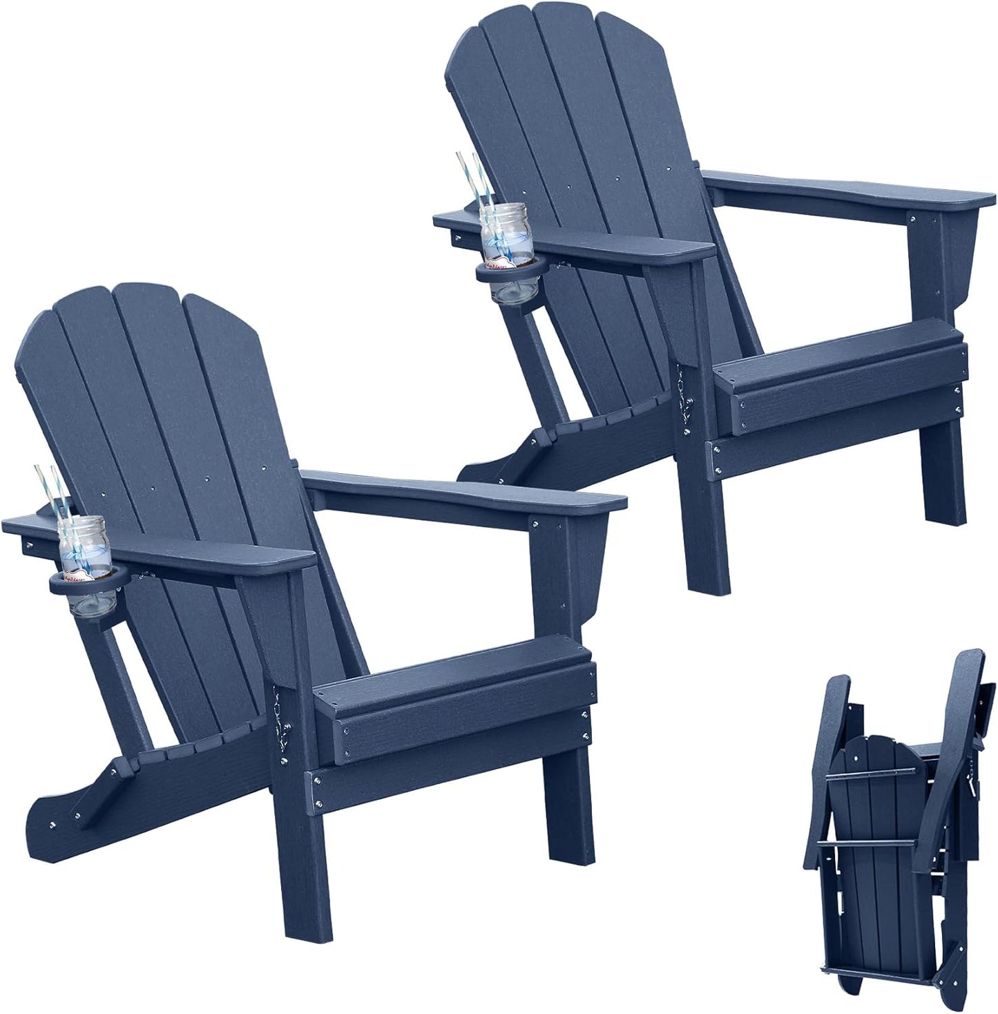 Adirondack Chairs Set of Two Plastic for Patio