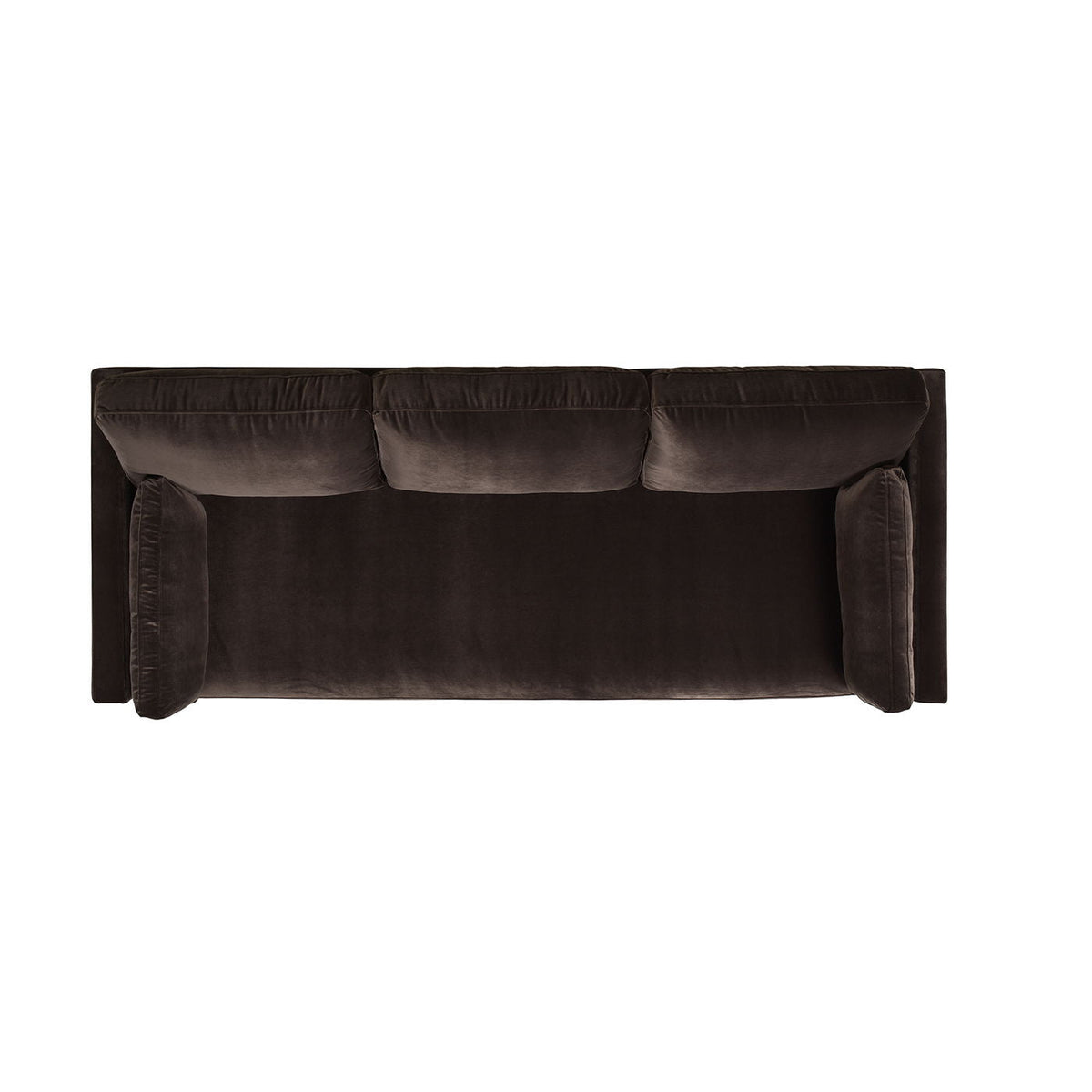 Knox Modern Farmhouse Sofa in dark brown velvet, stationary sofa by HouseOfZazla on Tampa Home & Garden Store