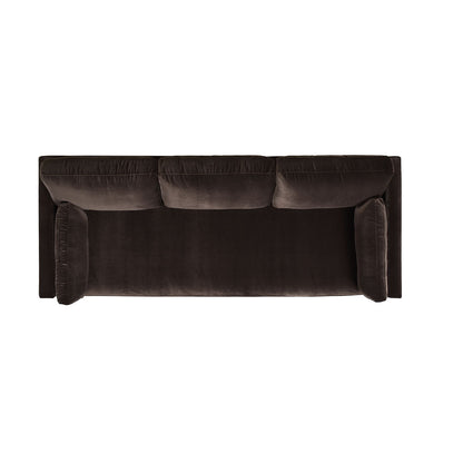 Knox Modern Farmhouse Sofa in dark brown velvet, stationary sofa by HouseOfZazla on Tampa Home & Garden Store