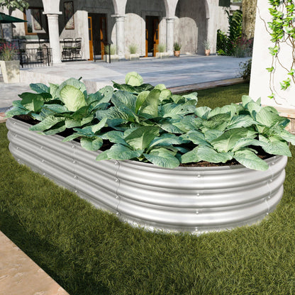 Heavy duty galvanized raised garden bed for vegetables and herbs, galvanized steel exterior on Tampa Home & Garden Store