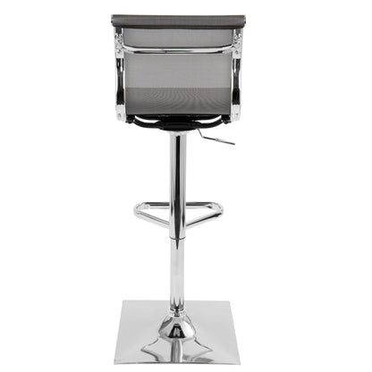 Pearl silver adjustable barstool with swivel and chrome frame, bar height 28–30 in on Tampa Home & Garden Store