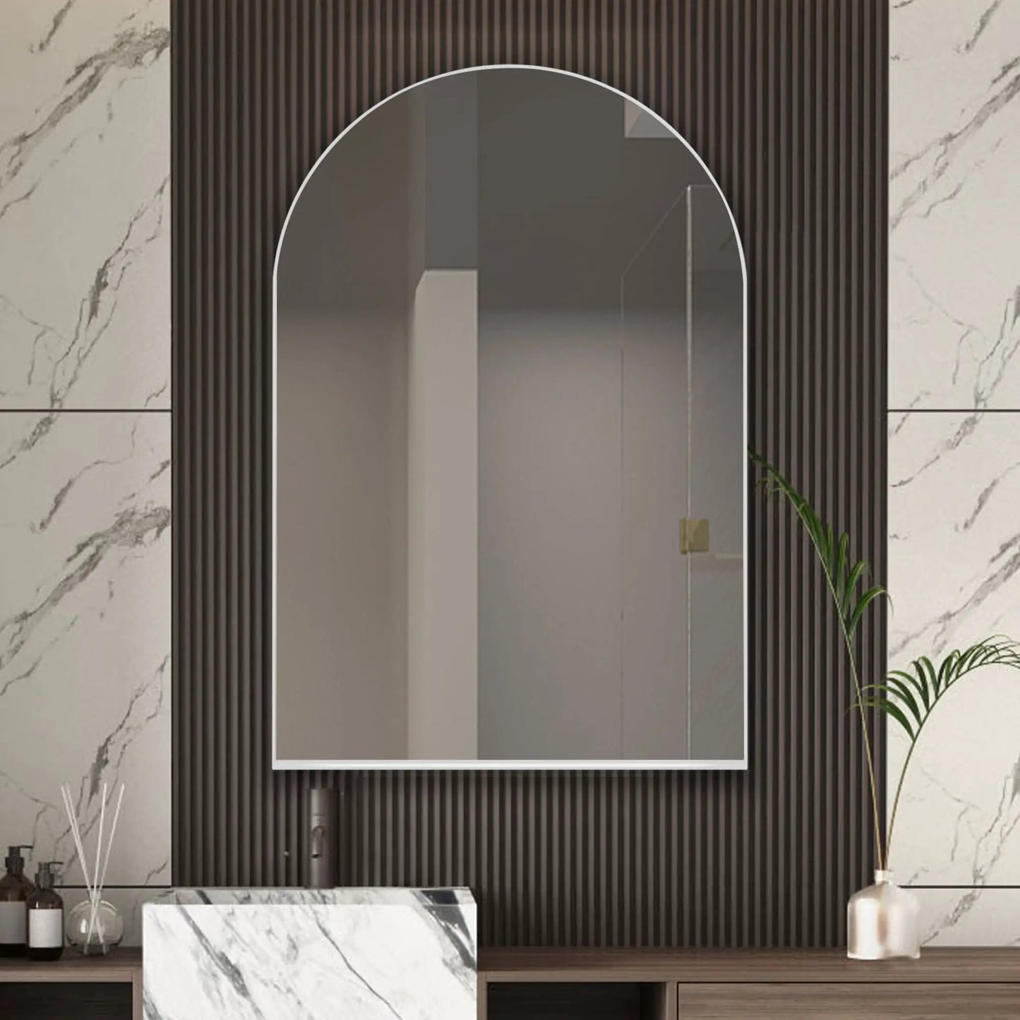 Arched Recessed Medicine Cabinet with Mirror