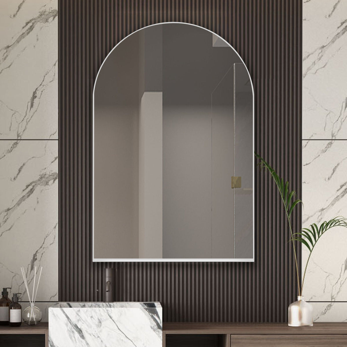 Arched recessed medicine cabinet with adjustable shelves by HouseOfZazla on Tampa Home & Garden Store