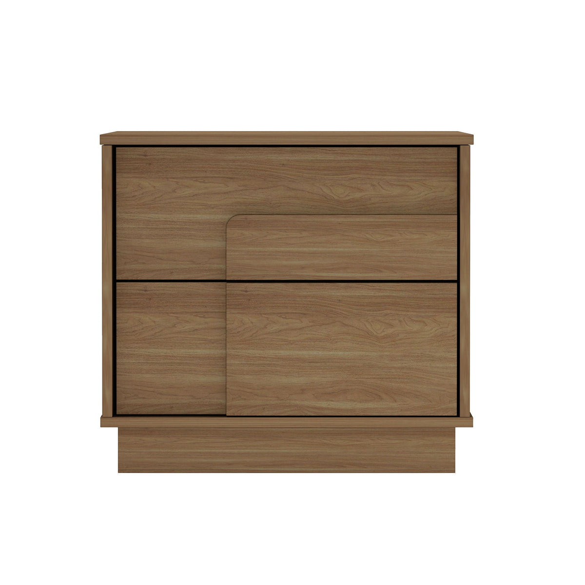 Modern accent nightstand with push-to-open drawers in light brown wood by HouseOfZazla on Tampa Home & Garden Store