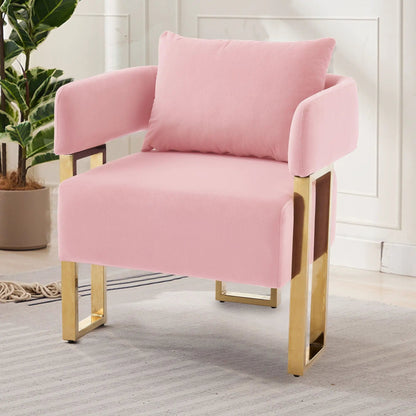 Modern Classic Teddy Fleece Chair with Metal Foot