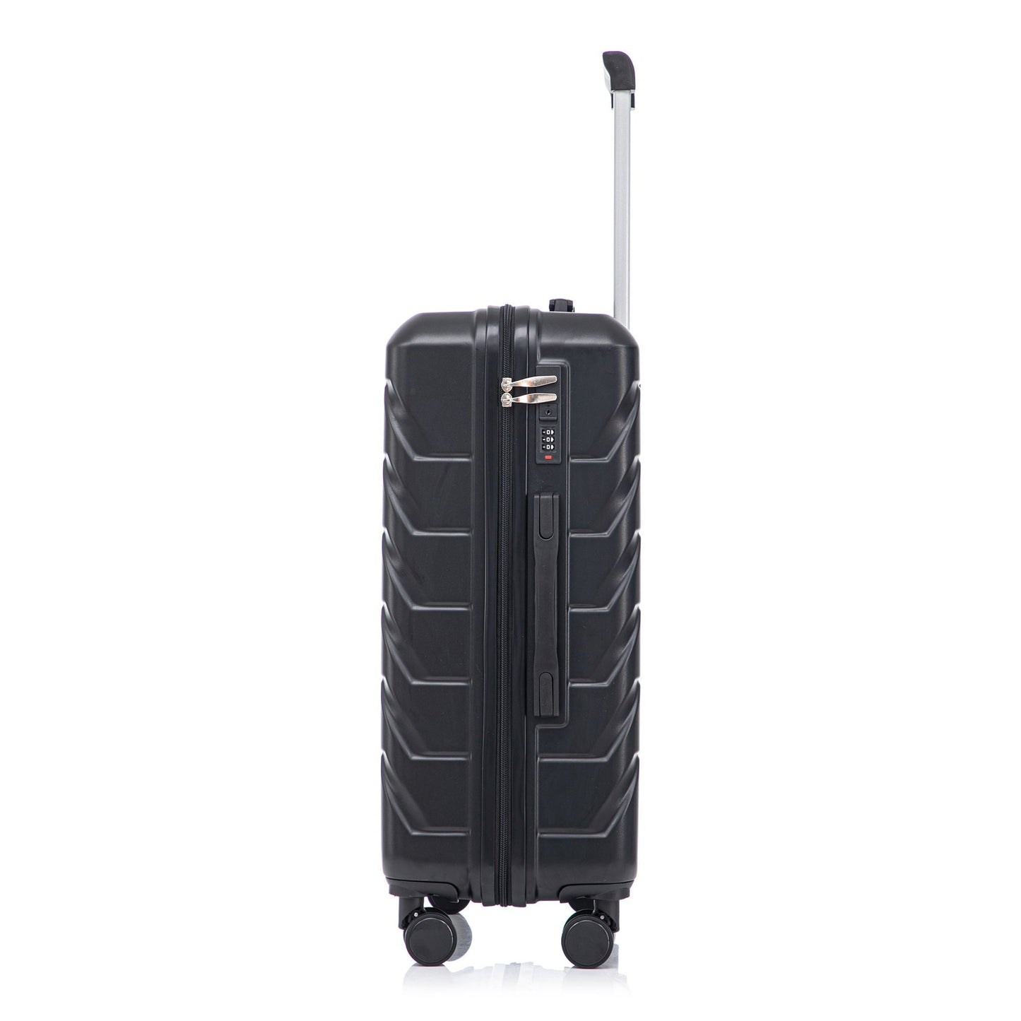 Spinner luggage by HouseOfZazla black hard-shell with combo lock and extended handle on Tampa Home & Garden Store