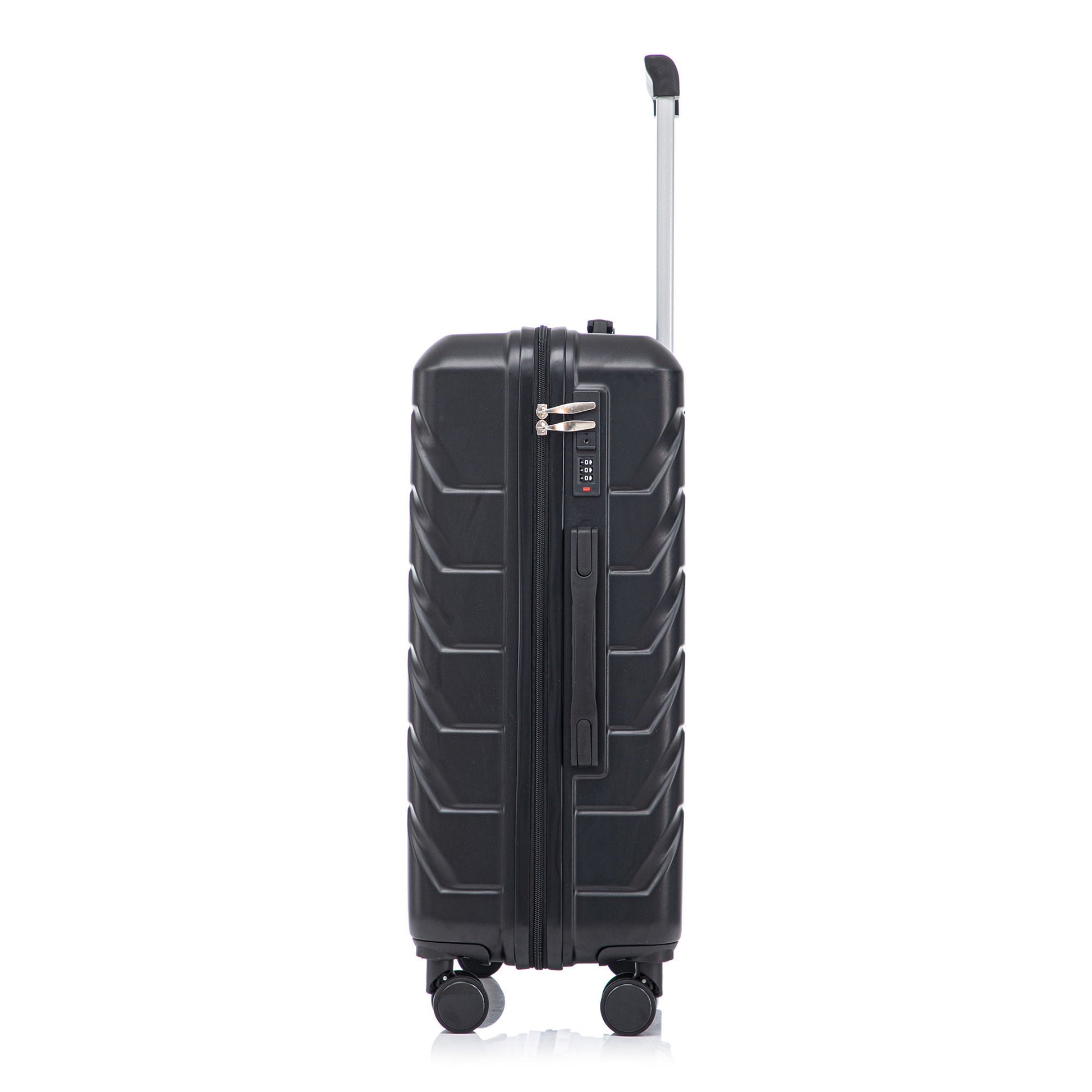 Spinner luggage by HouseOfZazla black hard-shell with combo lock and extended handle on Tampa Home & Garden Store