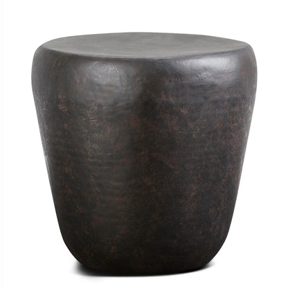 Garvy Handcrafted Solid Metal Drum Side Table