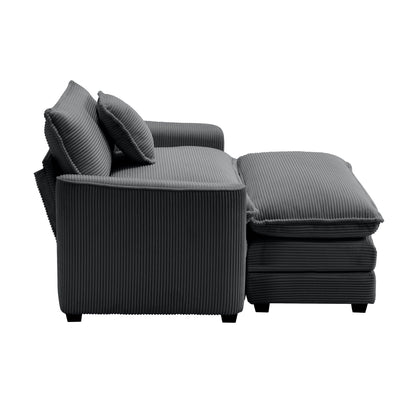 Classic Modern Deep Seat Chair and Footstool Set