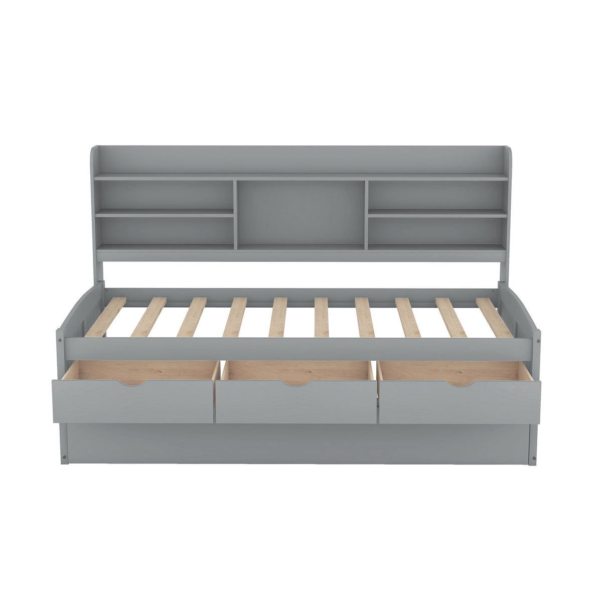 Captain Bed with built-in bookshelves, 3 storage drawers, and trundle by HouseOfZazla on Tampa Home & Garden Store
