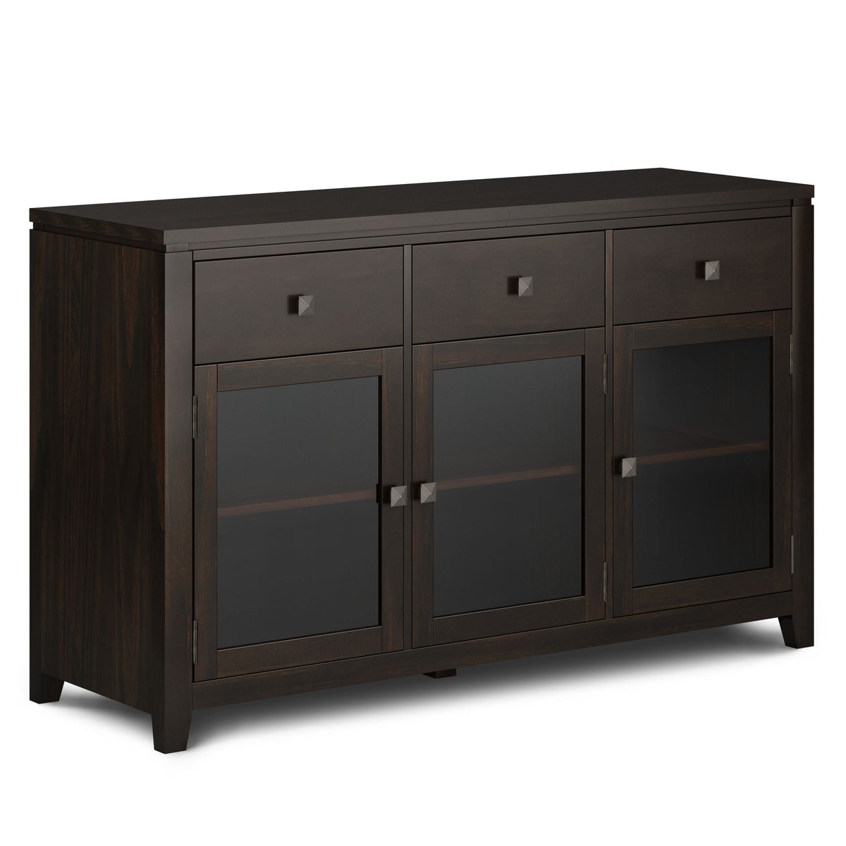Handcrafted sideboard buffet with glass doors in dark espresso finish by HouseOfZazla on Tampa Home & Garden Store
