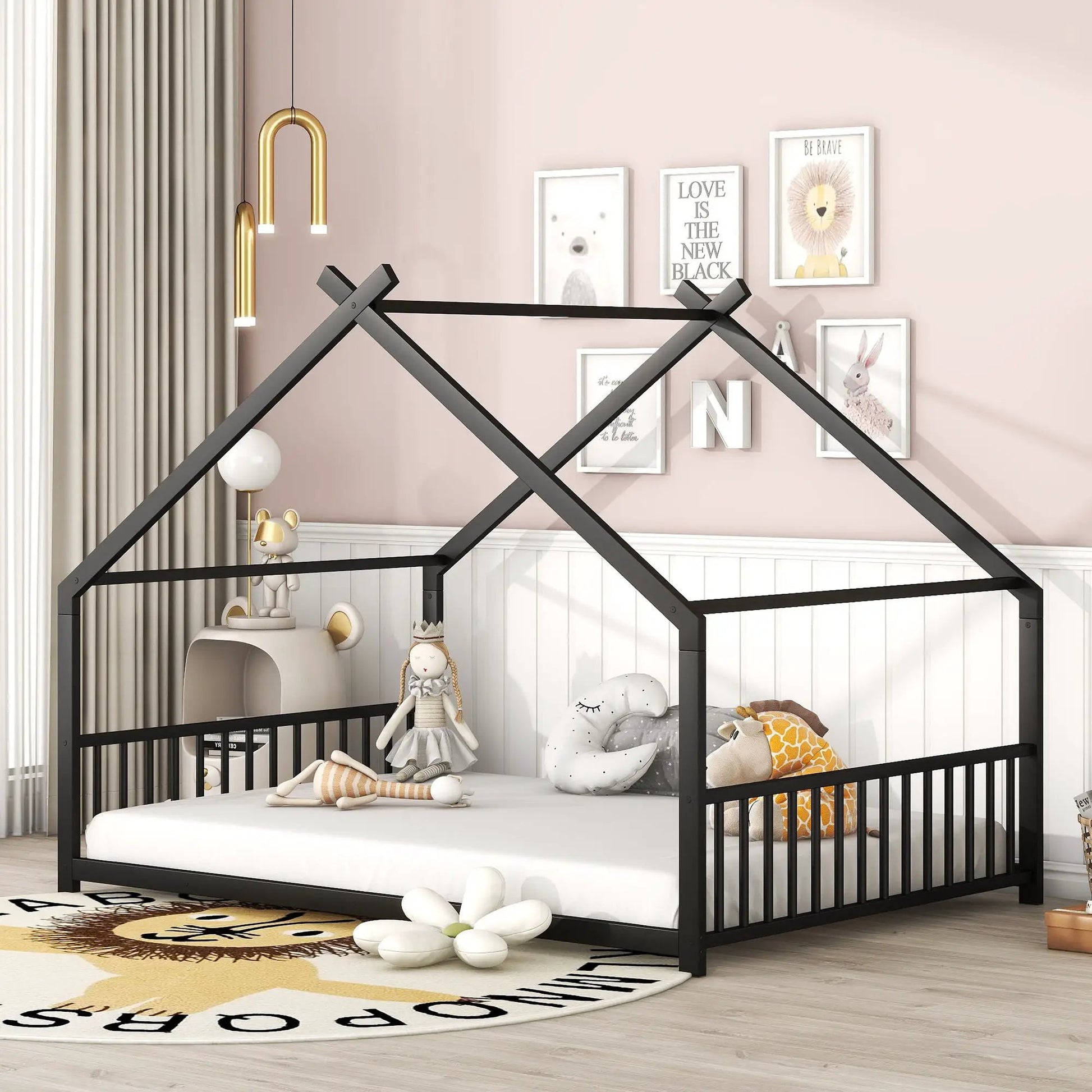 Metal House Bed canopy bed frame in black metal by Unique Piece Furniture on Tampa Home & Garden Store