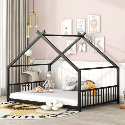 Metal House Bed canopy bed frame in black metal by Unique Piece Furniture on Tampa Home & Garden Store