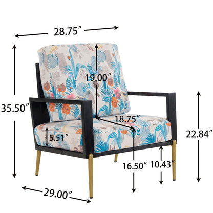 Modern armchair with solid wood frame in colorful floral upholstery by HouseOfZazla on Tampa Home & Garden Store