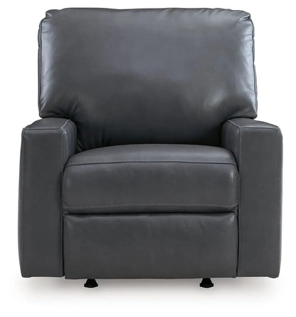 Bolsena rocker recliner in dark gray leather with padded arms by Unique Piece Furniture on Tampa Home & Garden Store