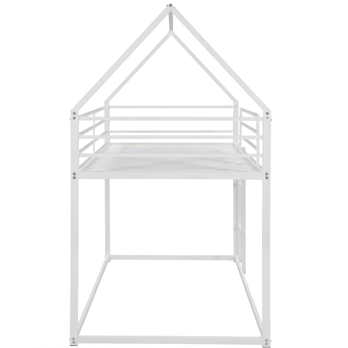 House bunk bed with built-in ladder, white metal frame, HouseOfZazla on Tampa Home & Garden Store