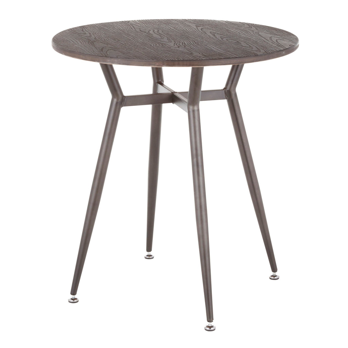 Industrial round dinette table with dark brown wood top and metal legs HouseOfZazla on Tampa Home & Garden Store