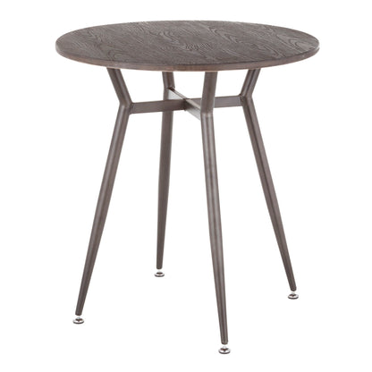 Industrial round dinette table with dark brown wood top and metal legs HouseOfZazla on Tampa Home & Garden Store