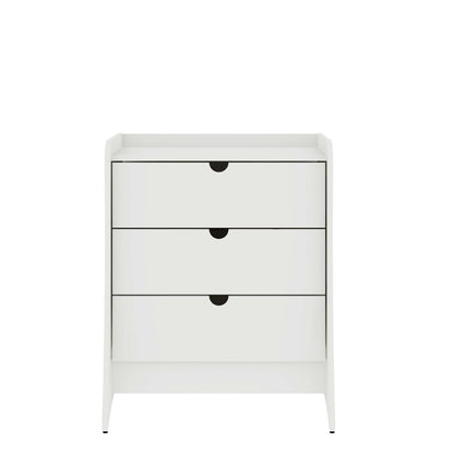 Nightstand with 3 Drawers and Quiet Glide in white finish, HouseOfZazla accent nightstand on Tampa Home & Garden Store