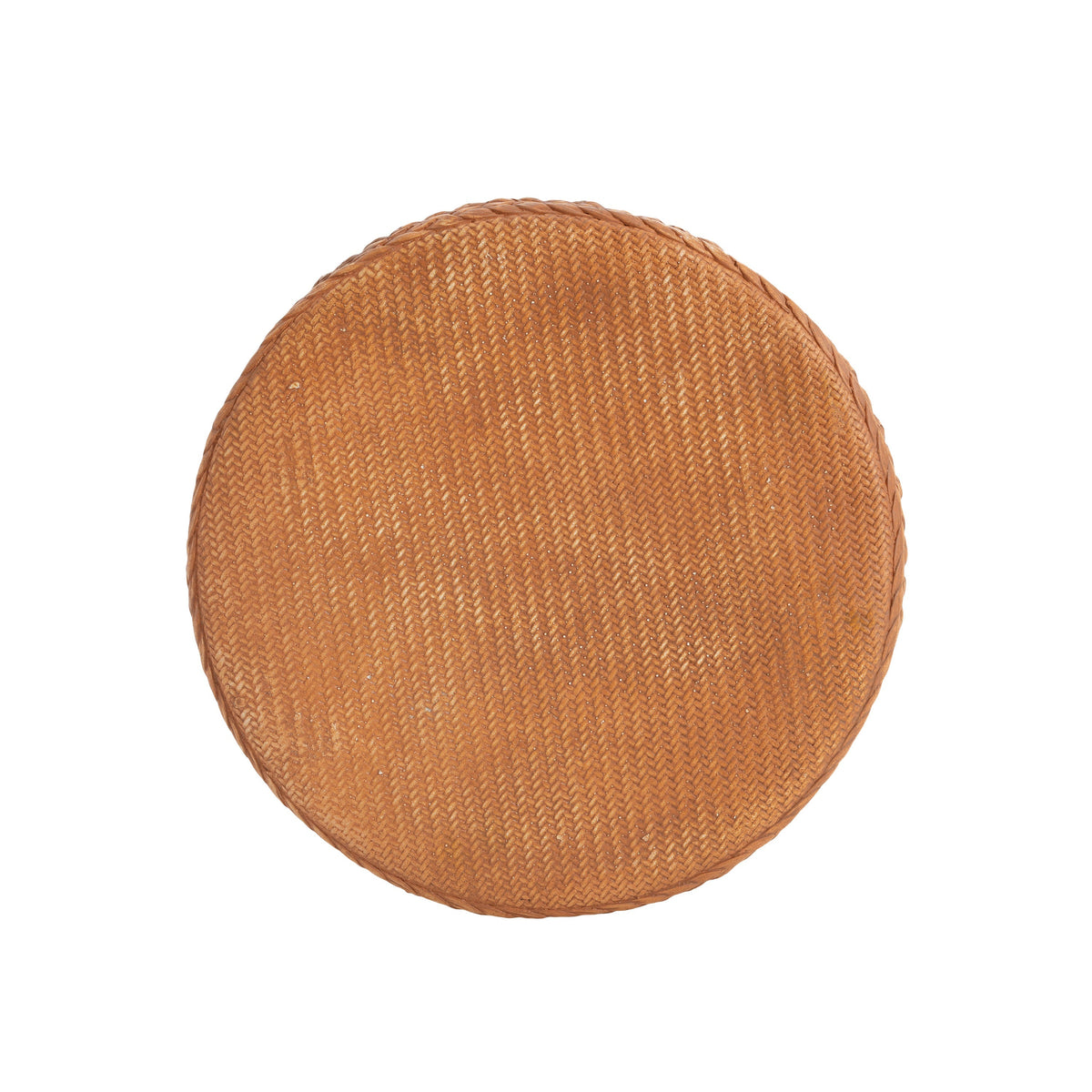 Evie Outdoor Patio Round MGO Side Table Brown with woven rattan texture on Tampa Home & Garden Store