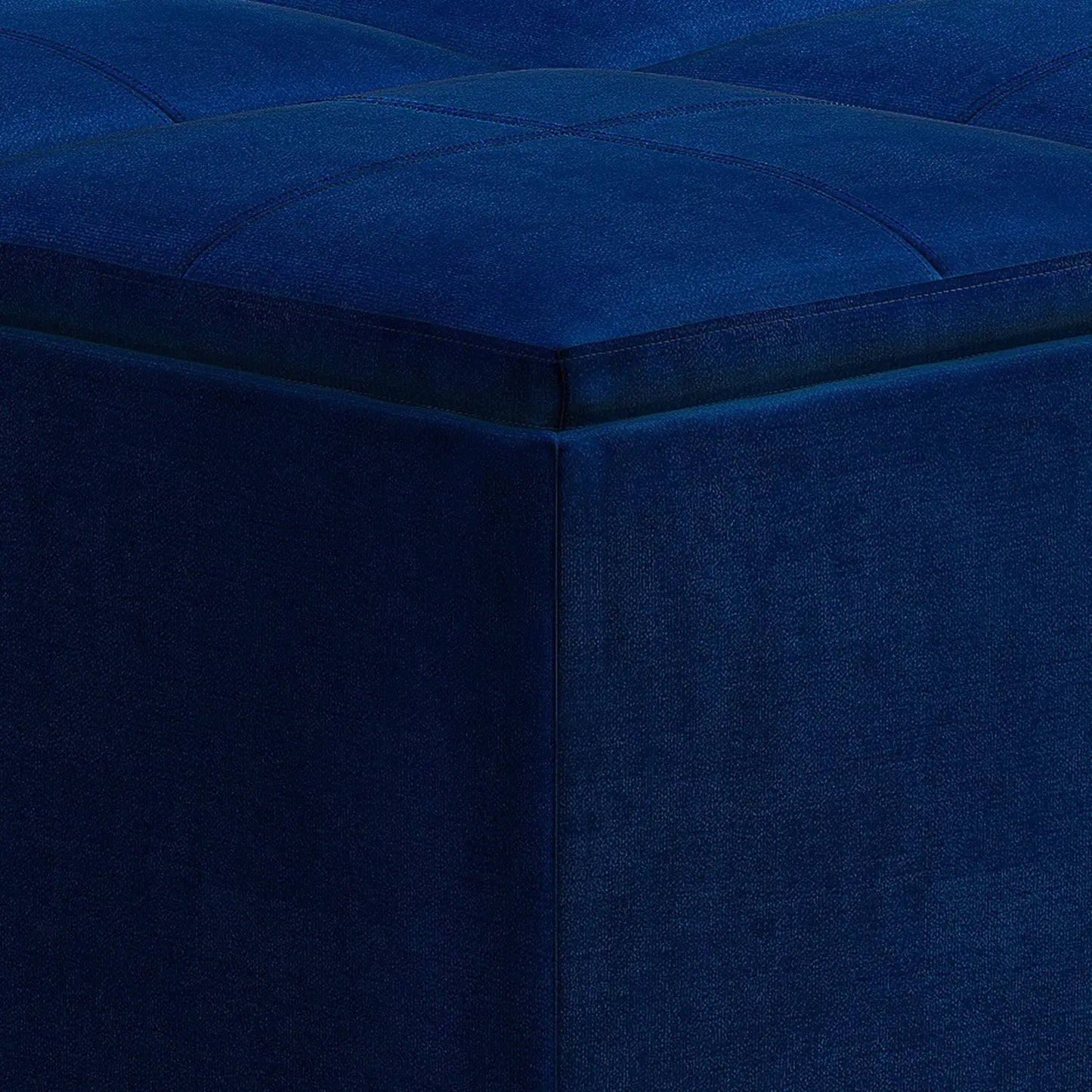 Avalon square coffee table storage ottoman by Unique Piece Furniture in blue velvet on Tampa Home & Garden Store