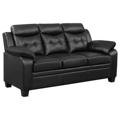 Eaton Black Padded Sofa and Tufted Backrest
