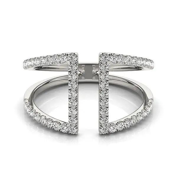 14k white gold open dual-band ring with 1/2 cttw pavé diamonds by Bids.com on Tampa Home & Garden Store